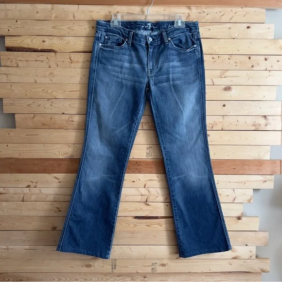 7 For All Mankind Med Wash Cotton Blend Stretch Bootcut Denim Jeans Plus size 32 - Picture 9 of 10